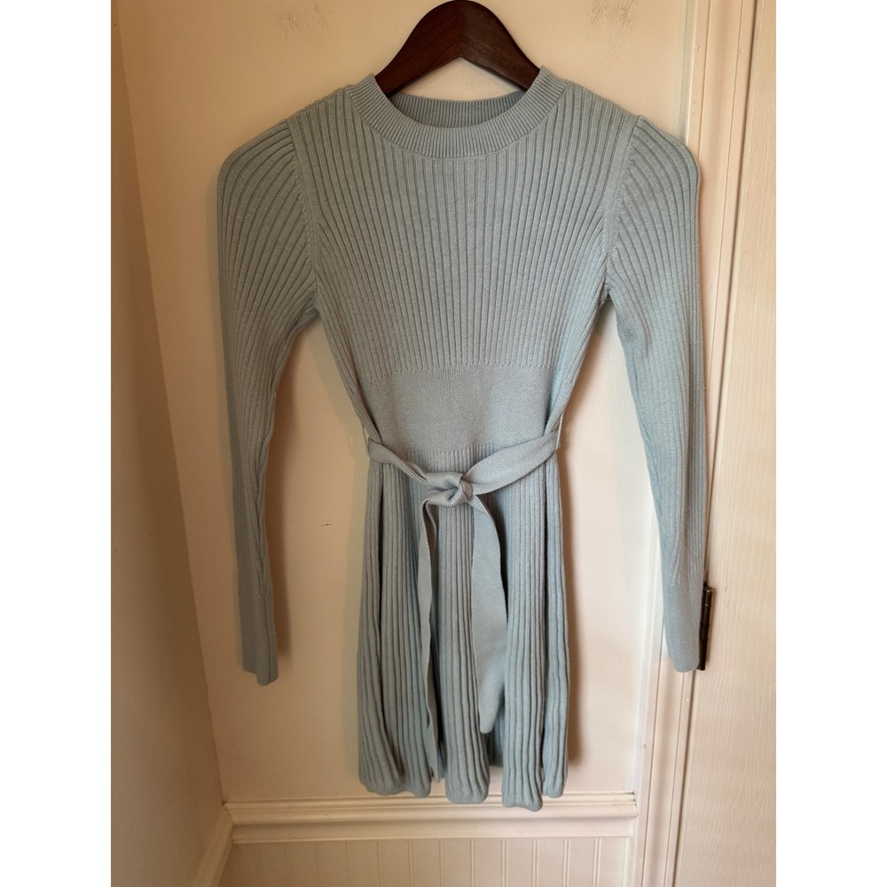 Abercrombie Kids Girls Ribbed Knit Long Sleeve Tie Waist Sweater Dress 11/12